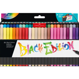 Faber Castell Rotulador Black Edition Punta de Pincel Caja 50 Unidades Colores Surtidos