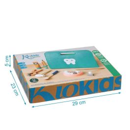 KioKids Juguete Set de Dentista de Madera Educativo con Accesorios, Maletín, Dientes y Caries para Niños +36 meses Multicolor