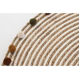 DKD Home Decor Alfombra Infantil Colección Leon Pompon, Algodón y Seagrass, Natural Multicolor, 90x90 cm (2 Unidades) DKD Home Decor Alfombra Infantil Colección Leon Pompon, Algodón y Seagrass, Natural Multicolor, 90x90 cm (2 Unidades)