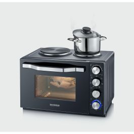 Severin TO 2074 Horno Tostador con Placas de Cocción, 30 L, Negro, Independiente, Parrilla, 2500 W