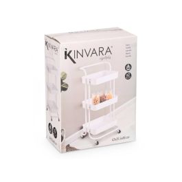 Kinvara Carro Organizador Plástico Blanco 3 Pisos 43x32x16.5 cm