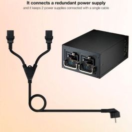 NANOCABLE CABLE ALIMENTACION CEE7/M - 2XC13/H, 1.8 M