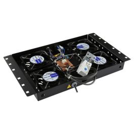 Logon RAF120BL Módulo de Ventilación para Techo Universal con 4 Ventiladores, Termostato Analógico y Caudal 560m³/h Negro