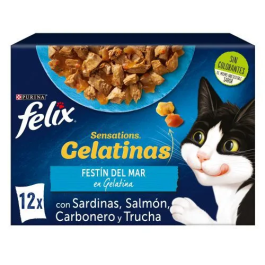 Purina Felix Feline Sensations Comida Húmeda para Gato Sabor a Pescado en Gelatina 12 Sobres de 85 gr Precio: 7.5000002. SKU: B1DXJ6R84T