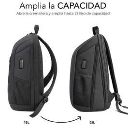 Subblim SUBBP-5NXAP01 Mochila para Portátiles hasta 15.6", 21L, Puerto USB, Negra