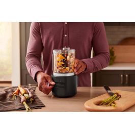 KitchenAid 5KFCR500BM Picador Inalámbrico Go Cordless 1,18L con 2 Velocidades, 12V, Negro Mate