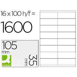Q-connect KF10653 Etiquetas Adhesivas 105x35 mm para Ink-jet y Láser, Caja 100 Hojas DIN A4 Precio: 8.68999978. SKU: B18M3WR5YT
