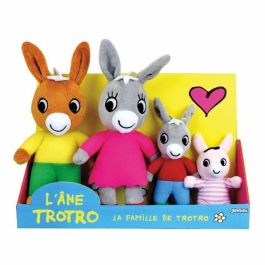 Peluche Trotro y Familia +/- 15 cm - JEMINI - Trotro, su mamá, su papá y su hermana pequeña.