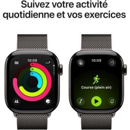 Apple MF8U4ZRA Watch Series 11 GPS + Cellular - Caja de titanio gris pizarra de 42 mm - Correa Milanese Loop gris pizarra