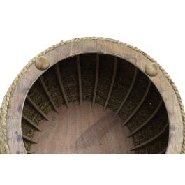 DKD Home Decor Reposapies de Cañamo y Cuerda Marron Claro 45 x 52 x 45 cm