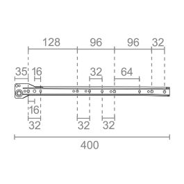 Micel Juego de guía para cajón 400mm BL 75040, acero, acabado blanco, soporta 18kg Micel Juego de guía para cajón 400mm BL 75040, acero, acabado blanco, soporta 18kg