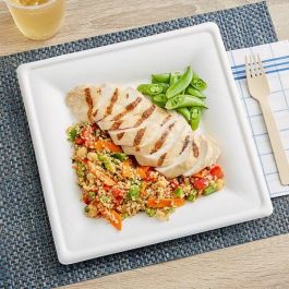 Algon Set 25 Platos Cuadrados Bio 26 cm Caña (8 Unidades)