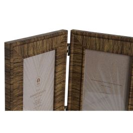 Marco de Fotos Home ESPRIT Marrón Beige Natural Marfil Cristal Poliestireno Escandinavo 31 X 2 X 21 cm (4 Unidades)