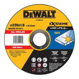 DeWalt Disco de corte rápido inox Ø230x1,9x22,23mm DT43909-QZ Precio: 4.58999948. SKU: S7911694