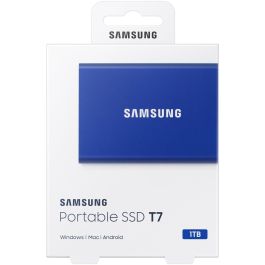 Samsung T7 SSD Portátil 1TB USB 3.2 Gen2 Azul hasta 1050MB/s NVMe con Cifrado AES de 256 bits para Windows/Mac