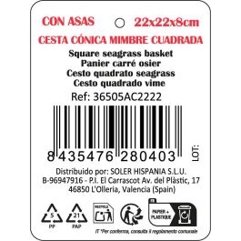 Cesta Cónica de Mimbre Privilege 22x22x8 cm con Asa - Inde (12 Unidades) Cesta Cónica de Mimbre Privilege 22x22x8 cm con Asa - Inde (12 Unidades)