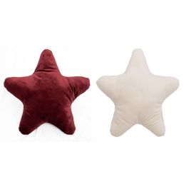 DKD Home Decor Cojin Navidad Tradicional Burdeos Blanco Polyester 10 x 37 x 35 cm (4 Unidades)