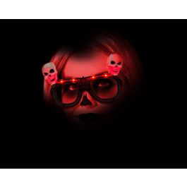 Gafas Calaveras Blancas Iluminadas para Disfraces Góticos Halloween Esqueleto Muerte Catrina