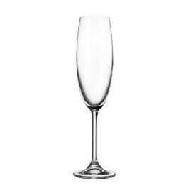 Set 6 Copas Champagne Bohemia 220 cc Clara (4 Cajas)