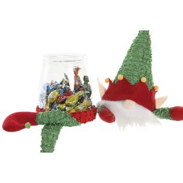 DKD Home Decor Figura Navidad Tradicional Elfo Poliéster Verde Rojo 12 x 45 x 15 cm (6 Unidades)