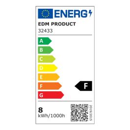 Edm Lámpara led de pared o espejo 8W 4000K 800lm Luz de Día 40 x 12,8 x 5,10 cm IP44 Aluminio ABS
