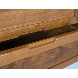 Giner Y Colomer Mueble TV de Teca Maciza 180 cm con 2 Puertas y 2 Cajones Color Miel Claro