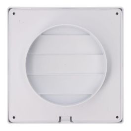 Rejilla ventilación cuadrada empotrable con lamas móviles 170x170mm enclavamiento ø120mm abs blanca