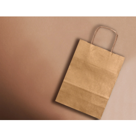 Q-connect Bolsa Kraft Natural Asa Retorcida 240x100x310 mm