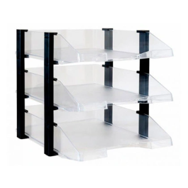 Archivo 2000 Bandeja sobremesa archivo JumboRack, plástico transparente con elevadores negro, conjunto de 3 bandejas, 350x285x280 mm Precio: 28.49999999. SKU: S8401272
