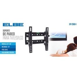 Elbe SP-2360-I Soporte Pared Inclinable para TV 23'-60' Hasta 30KG, Compatible VESA 50x50-200x200, Inclinación 10° Elbe SP-2360-I Soporte Pared Inclinable para TV 23'-60' Hasta 30KG, Compatible VESA 50x50-200x200, Inclinación 10°