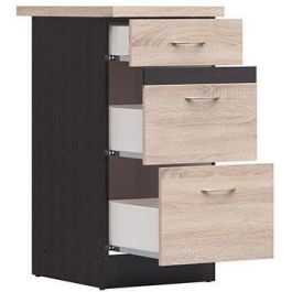 Junona Kitchen Muebles bajos de 40 cm - 3 cajones - Totada de trabajo - Chene Sonoma Junona Kitchen Muebles bajos de 40 cm - 3 cajones - Totada de trabajo - Chene Sonoma