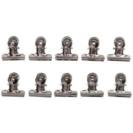 MAUL 2173096 Pinzas de Papel MAULstandard, Metálicas Níquel, Ancho 30 mm, Paquete de 10 Unidades