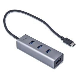 I-tec Hub USB-C con 4 Puertos USB 3.0 para Ordenador Portátil, Tablet y Teléfono Inteligente, Conexión Rápida de Datos y Carga