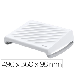 Fellowes Reposapiés 3 Ajustes de Altura Plataforma 450x350 mm Balanceo 100% Reciclable Color Blanco 490x360x98 mm Precio: 34.98999955. SKU: B18LSKSP3Q