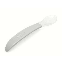KioKids Cuchara Silicona Gris Step 2 +4 Meses, Apto Lavavajillas