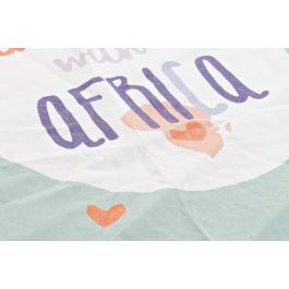 DKD Home Decor Bolsa Colección Baobab Kids 140 x 2 x 140 cm, Canvas, Azul, Verde, Lila, con Leon y Mapache