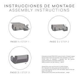 Funda para chaise longue de brazo corto izquierdo Eysa MONTBLANC Beige 100 x 110 x 240 cm