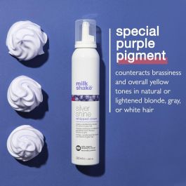 Milk Shake SILVER SHINE Conditioning Whipped Cream Acondicionador Mousse Violeta Neutraliza Tonos Amarillos Cabello Rubio y Gris 200 ml