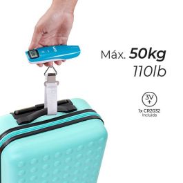 Edm Báscula de viaje para equipaje digital, 50kg, LCD, función tara, auto apagado, 13x3,7cm
