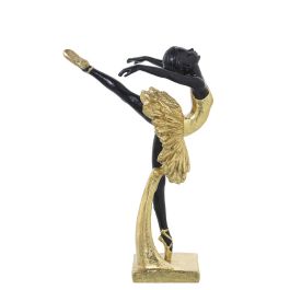 Figura Decorativa Alexandra House Living Negro Dorado Plástico Bailarina 14 x 18 x 26 cm