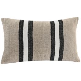 DKD Home Decor Cojín Tradicional de Algodón y Velvet Gris Claro 30 x 50 cm (2 Unidades) India Lino