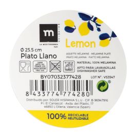 Plato Llano Melamina Brillo Lemon 25.5 cm - La Mediterranea (24 Unidades) Plato Llano Melamina Brillo Lemon 25.5 cm - La Mediterranea (24 Unidades)
