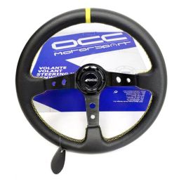 OCC Motorsport OCCVOL004 Volante Desplazado Modelo Track Piel Artificial Negro 350mm Brazos Negros Ribete/Costuras Amarillas Deportivo Competición Coche Simulador Universal Precio: 63.50000019. SKU: S3702923