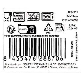 La Mediterranea Plato Llano Aelia Elite Brillo 24 x 24 cm (6 Unidades)