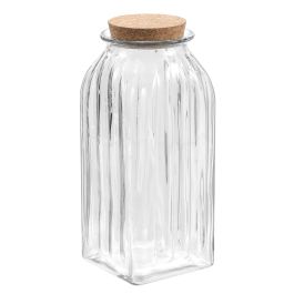 La Mediterranea Tarro de Vidrio con Líneas y Tapón de Corcho 1950 ml (12 Unidades) La Mediterranea Tarro de Vidrio con Líneas y Tapón de Corcho 1950 ml (12 Unidades)