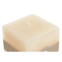 DKD Home Decor Vela de Cera Cuadrada Crema 10x10x10 cm Pack de 6 Unidades, 85 horas