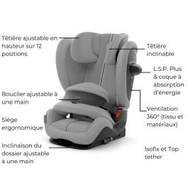 Cybex Gold Silla de coche Pallas G3 Plus Gris Medio - De 15 meses a 12 años CYB4063846543199