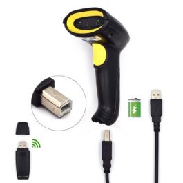 Ewent EW3430 Lector de Códigos de Barras Portátil 1D Inalámbrico, Resistente a Golpes, Negro