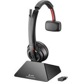 Poly Savi 8210 Auricular DECT monoaural para Oficina/Centro de Llamadas Negro con Base de Carga