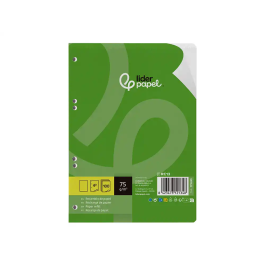 Liderpapel Recambio Din A5 100 Hojas 75gr Liso Sin Margen 6 Taladros